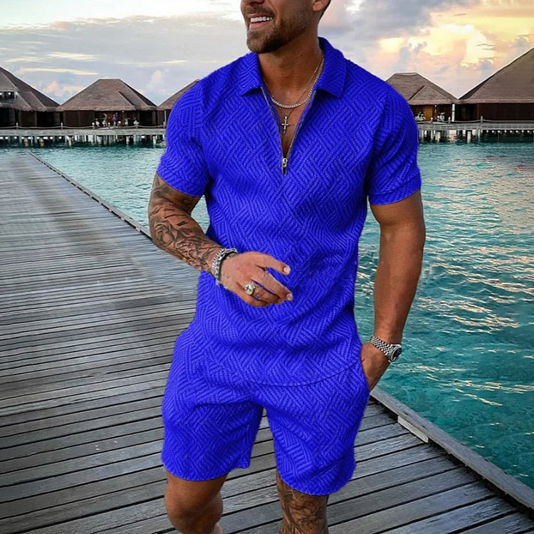 Classic Mode Polo Shirt And Shorts Co-Ord