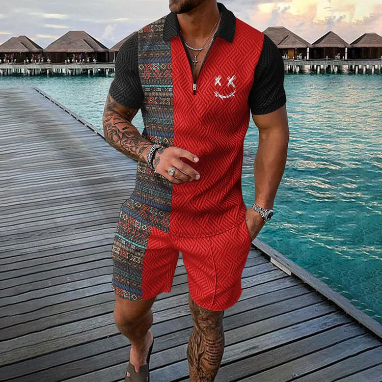 Designer Edge Polo Shirt & Shorts Co-Ord